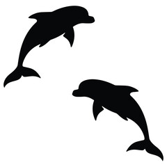 Dolphin Silhouette, Dolphin Vector Silhouette, Dolphin cartoon Silhouette, Dolphin illustration, Dolphin icon Silhouette, Dolphin Silhouette illustration