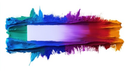Vibrant Rainbow Paint Stroke Banner Abstract Art