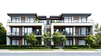 Obraz premium Luxury Homes with Sustainable Features In White Background