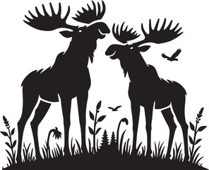 a style two moose silhouette victor design.