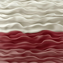 Abstract 3D Wave Background, Cream and Red