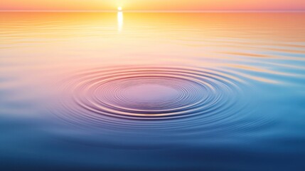 Sunset Ripples Peaceful Water Surface Golden Hour Reflection