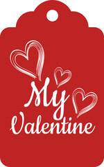 Red Valentines Day Gift Tags