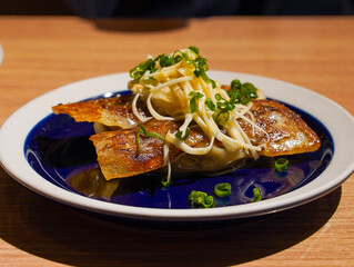 Handmade dumplings with fresh vegetables