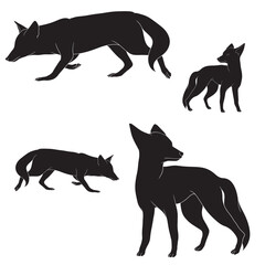 Fox Silhouette, Fox Vector Silhouette, Fox cartoon Silhouette, Fox illustration, Fox icon Silhouette, Fox Silhouette illustration