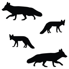 Fox Silhouette, Fox Vector Silhouette, Fox cartoon Silhouette, Fox illustration, Fox icon Silhouette, Fox Silhouette illustration