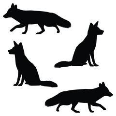 Fox Silhouette, Fox Vector Silhouette, Fox cartoon Silhouette, Fox illustration, Fox icon Silhouette, Fox Silhouette illustration