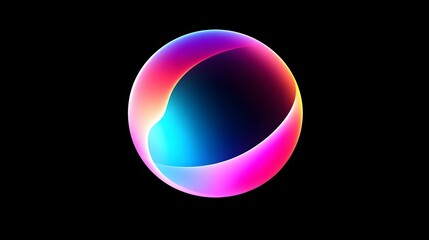 Abstract Colorful Oval Gradient Orb Shape Design