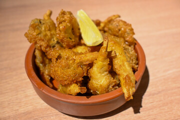 Crispy handmade chicken with lemon