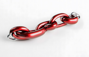 Naklejka premium Metallic Chain with a Single Red Weak Link