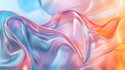 Naklejka premium Abstract Pastel Swirls of Flowing Transparent Fabric