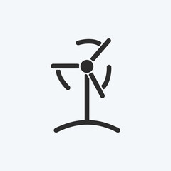 Icon Wind Turbine. suitable for education symbol. glyph style. simple design editable