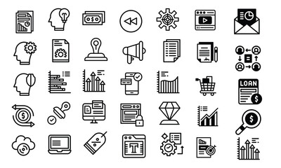  Business and Finance Lineal Expanded icons pack vector illustration