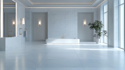 A modern, minimalistic interior space with ample natural light and elegant decor, ideal for showcasing architectural beauty.