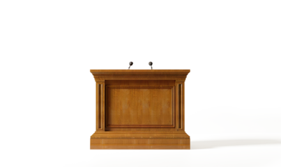 lectern with microphones on a transparent background