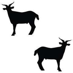Goat Silhouette, Goat Vector Silhouette, Goat cartoon Silhouette, Goat illustration, Goat icon Silhouette, Goat Silhouette illustration