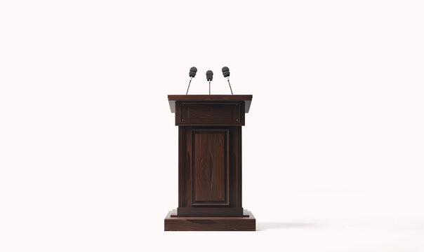 lectern with microphones on a transparent background