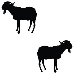Goat Silhouette, Goat Vector Silhouette, Goat cartoon Silhouette, Goat illustration, Goat icon Silhouette, Goat Silhouette illustration