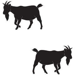 Goat Silhouette, Goat Vector Silhouette, Goat cartoon Silhouette, Goat illustration, Goat icon Silhouette, Goat Silhouette illustration