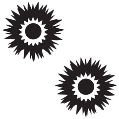 Fototapeta premium Sun Silhouette, Sun Vector Silhouette, Sun cartoon Silhouette, Sun illustration, Sun icon Silhouette, Sun Silhouette illustration