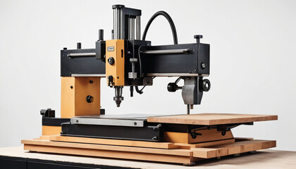  Industrial machine creating a wooden element for furniture crafting