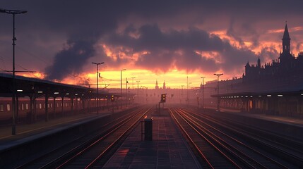 Train Station Sunset