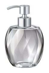 Obraz premium Elegant soap dispenser with a crystal accent on a transparent background. isolated background.