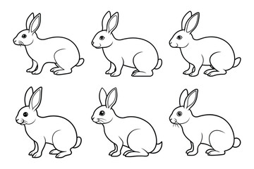 Rabbit icon Vector set outline. Rabbit icon set vector illustration design