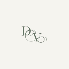 elegant and elegant logo VD wedding concept monogram letter organic hairline logotype