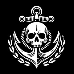 Pirate anchor sticker vector design