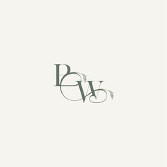 elegant and elegant logo WP wedding concept monogram letter organic hairline logotype