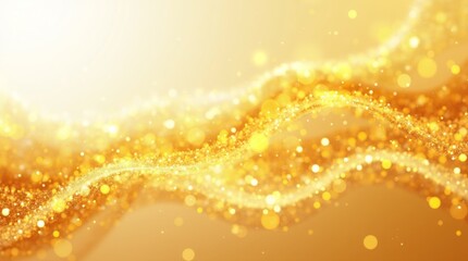 Golden Waves of Light and Sparkles