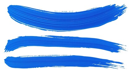 Dark Blue Paint Strokes on Transparent Background
