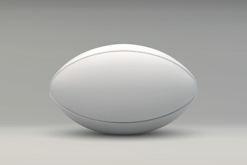 Minimalistic White Rugby Ball on Neutral Background