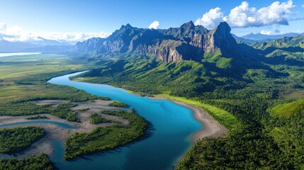 Tropical River Valley Landscape