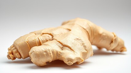Fototapeta premium Fresh Ginger Root - Health Benefits, Isolated, High-Quality Image, Natural Spice
