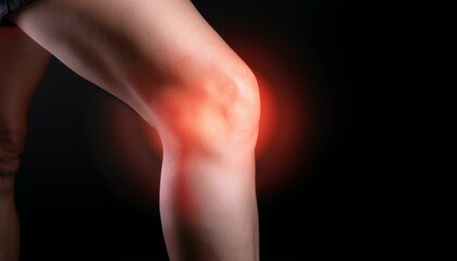Fototapeta premium It symbolizes inflammation inside the knee.