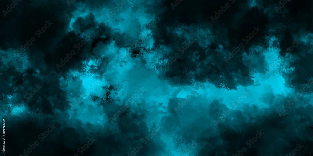 Aufkleber moody teal and black abstract cloud texture. atmospheric background for artistic and design. waterco