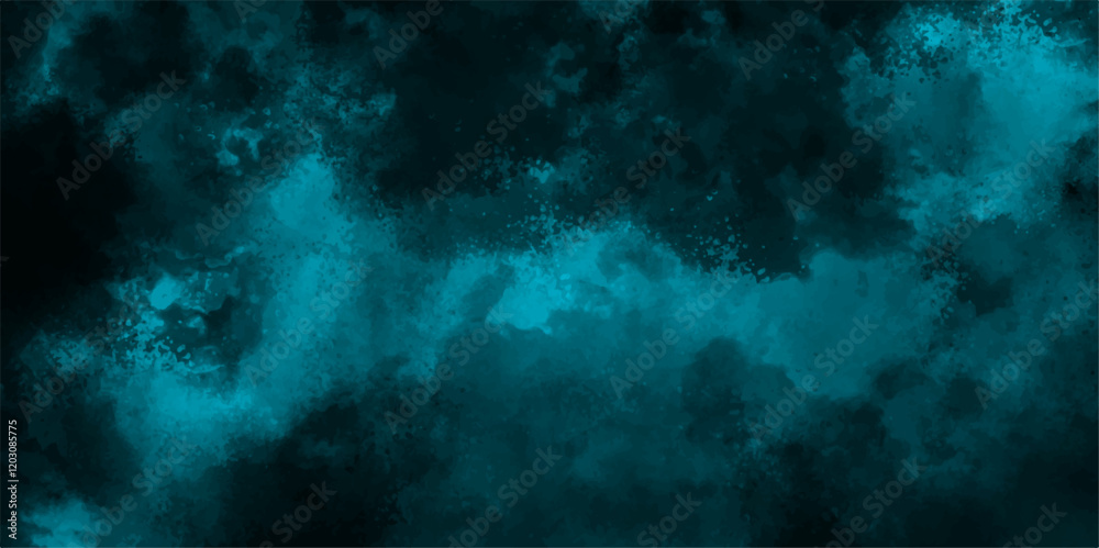 Aufkleber moody teal and black abstract cloud texture. atmospheric background for artistic and design. waterco