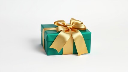 Obraz premium Green Gift Box with Satin Bow - High Quality AI Photo