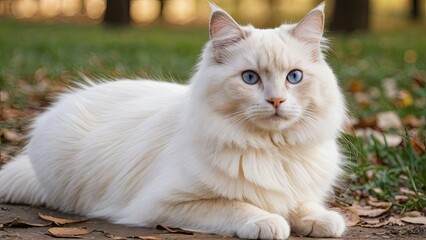 Obraz premium Cream point ragdoll cat in the park