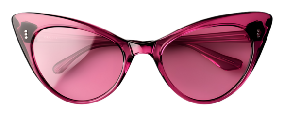 Embracing the cat-eye sunglasses isolated on a transparent background