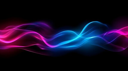 Abstract Blue and Pink Light Waves Flowing