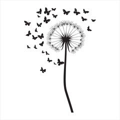 Elegant Dandelion Floral Clipart for Custom Designs 