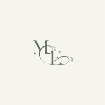 organic hairline logotype EM elegant and elegant logo wedding concept monogram letter