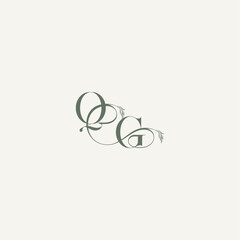 organic hairline logotype wedding concept monogram letter elegant and elegant logo GQ