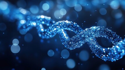 Blue DNA Strand Representation with Futuristic Design