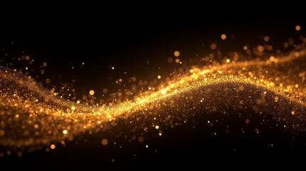 Fototapeta premium Golden Wave of Sparkles