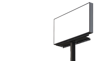 Empty advertising billboard frame on a transparent background. isolated background.