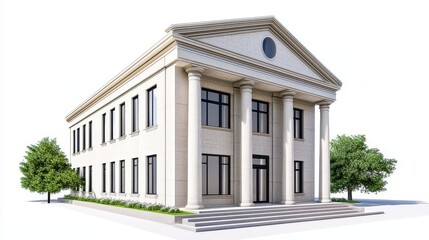 Obraz premium Modern Architectural Design of Classic Style Building with Columns